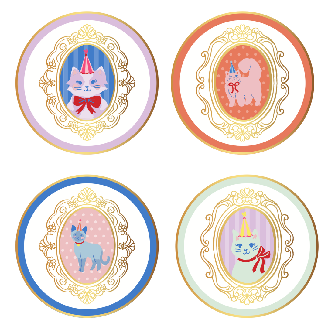 KITTY CAT SMALL PLATES Bonjour Fete Plates KITTY CAT SMALL PLATES Bonjour Fete - Party Supplies