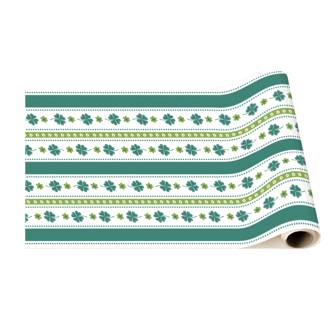 CLOVER CABANA ST PATRICK'S DAY TABLE RUNNER Bonjour Fête Table Covers & Placemats CLOVER CABANA ST PATRICK'S DAY TABLE RUNNER Bonjour Fete - Party Supplies