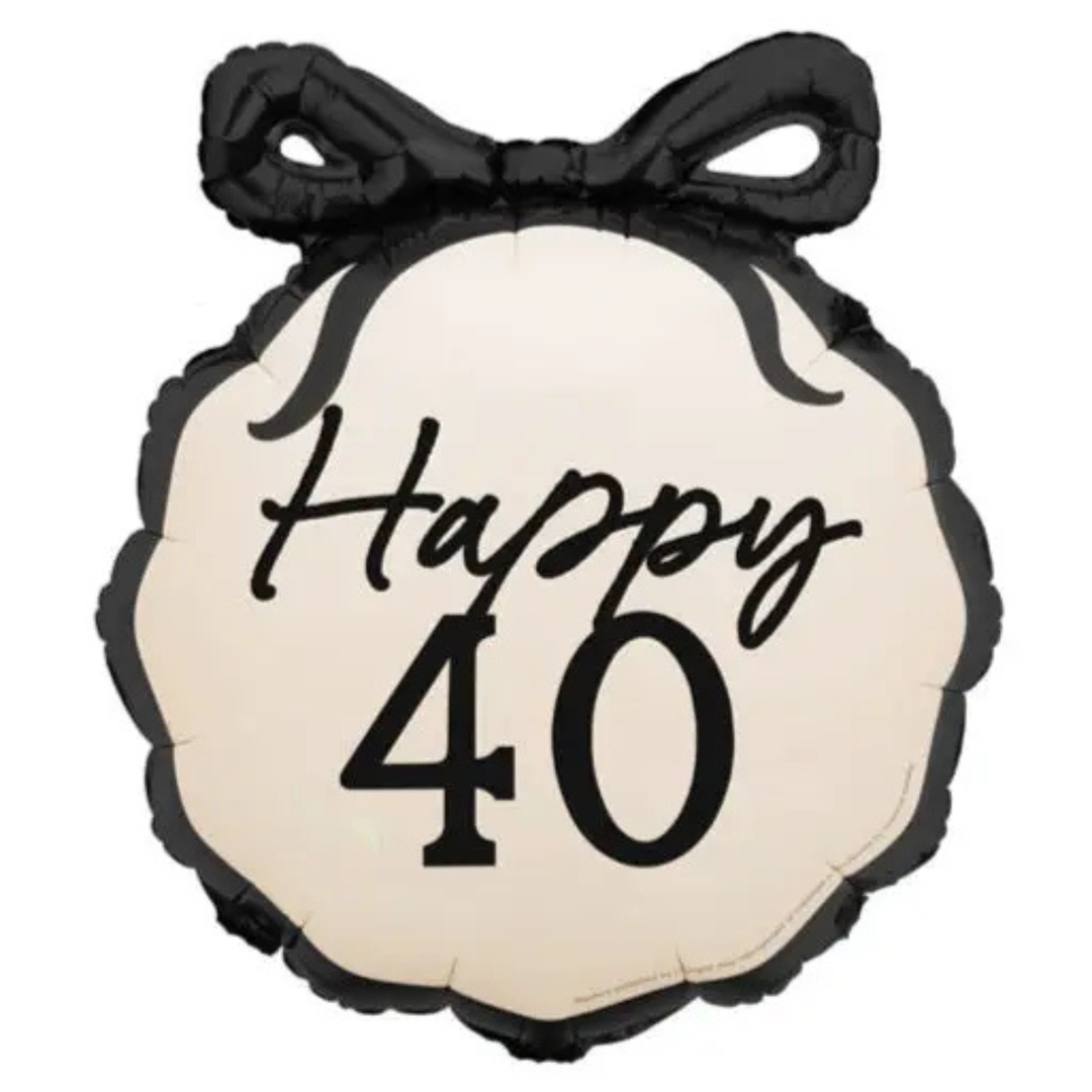 HAPPY BIRTHDAY 40 MILESTONE YEARS ROUND FOIL BALLOON Party Deco Balloon HAPPY BIRTHDAY 40 MILESTONE YEARS ROUND FOIL BALLOON Bonjour Fete - Party Supplies