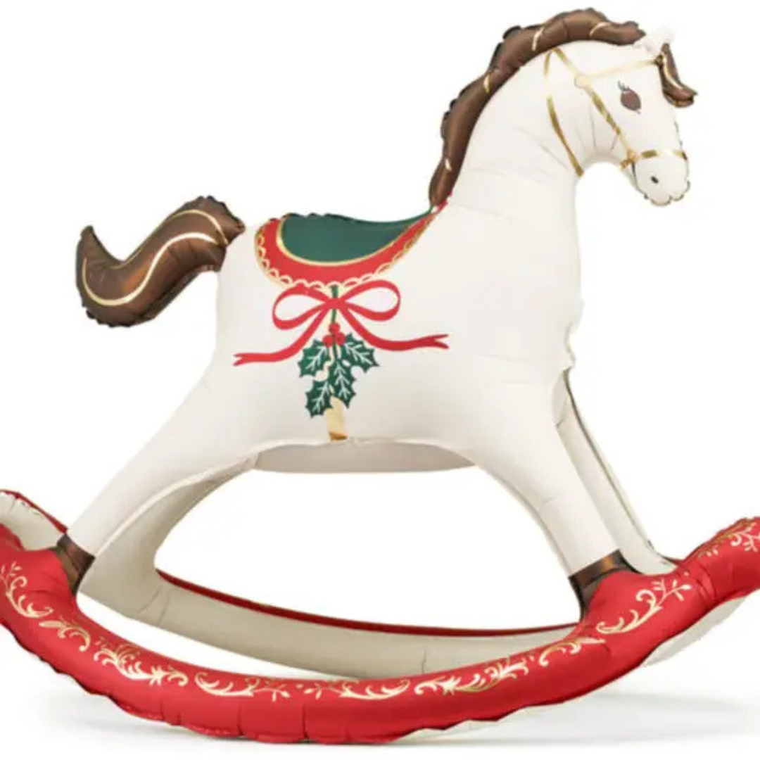 CHRISTMAS ROCKING HORSE FOIL BALLOON Party Deco Balloon CHRISTMAS ROCKING HORSE FOIL BALLOON Bonjour Fete - Party Supplies