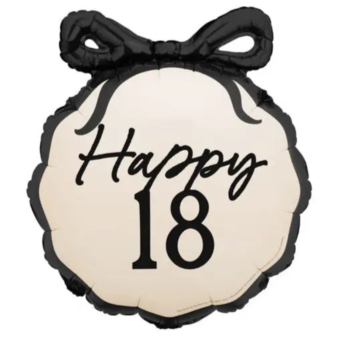 HAPPY BIRTHDAY 18 MILESTONE YEARS ROUND FOIL BALLOON Party Deco Balloon HAPPY BIRTHDAY 18 MILESTONE YEARS ROUND FOIL BALLOON Bonjour Fete - Party Supplies