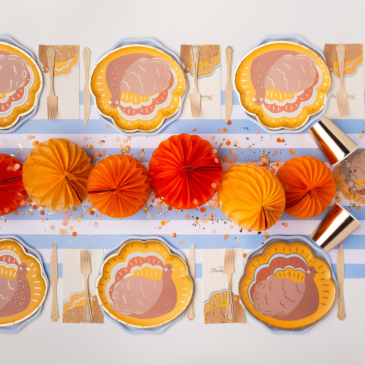 HONEYCOMB PUMPKIN DECORATIONS Meri Meri Halloween Party Decorations HONEYCOMB PUMPKIN DECORATIONS Bonjour Fete - Party Supplies