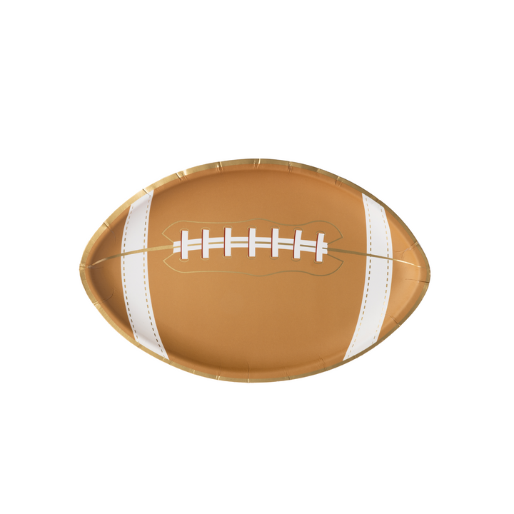 SIGNATURE FOOTBALL DIECUT PLATE Bonjour Fete Plates SIGNATURE FOOTBALL DIECUT PLATE Bonjour Fete - Party Supplies