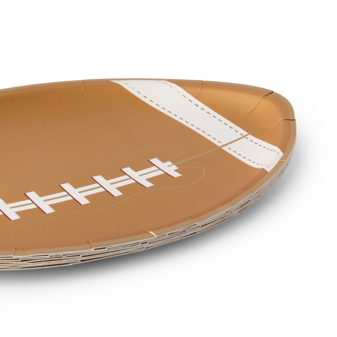 SIGNATURE FOOTBALL DIECUT PLATE Bonjour Fete Plates SIGNATURE FOOTBALL DIECUT PLATE Bonjour Fete - Party Supplies