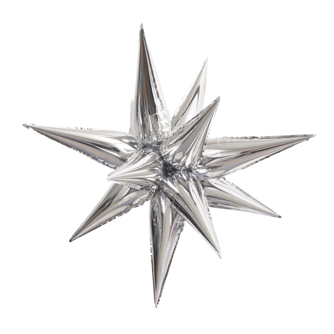 SILVER 3D STARBURST FOIL BALLOON Bonjour Fête Bonjour Fete - Party Supplies