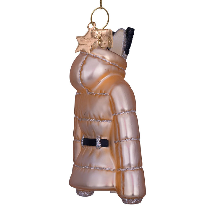 GOLD SKI JACKET GLASS ORNAMENT Vondels Bonjour Fete - Party Supplies