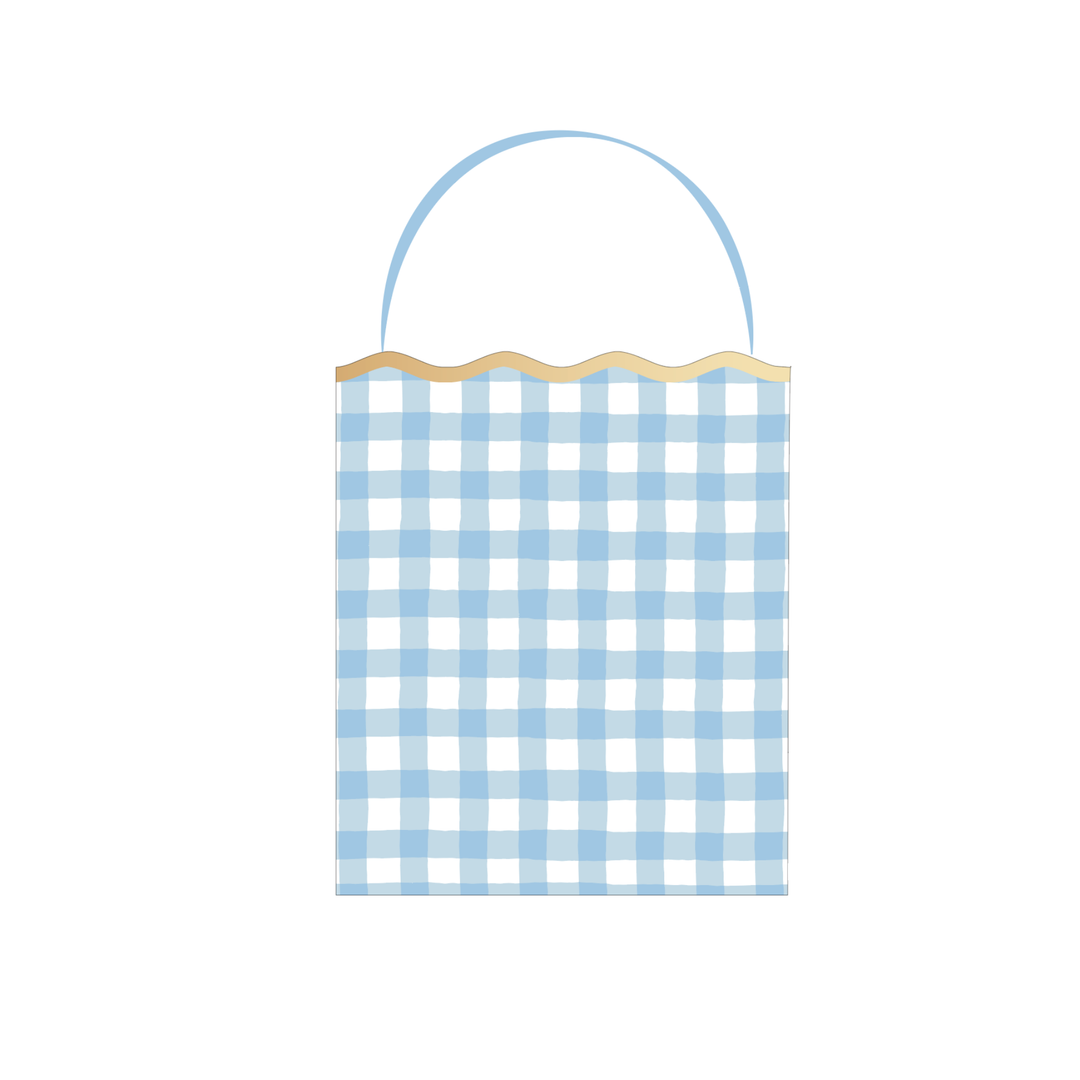 SKY BLUE GINGHAM FAVOR BAGS Bonjour Fête Favor Bags & Boxes SKY BLUE GINGHAM FAVOR BAGS Bonjour Fete - Party Supplies