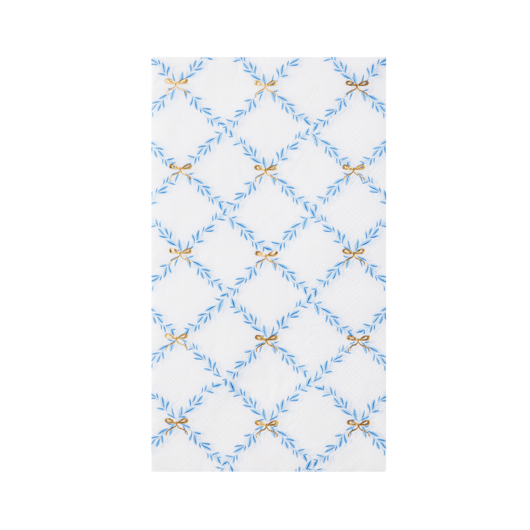 SKY BLUE TRELLIS GUEST TOWELS Bonjour Fete Napkins SKY BLUE TRELLIS GUEST TOWELS Bonjour Fete - Party Supplies