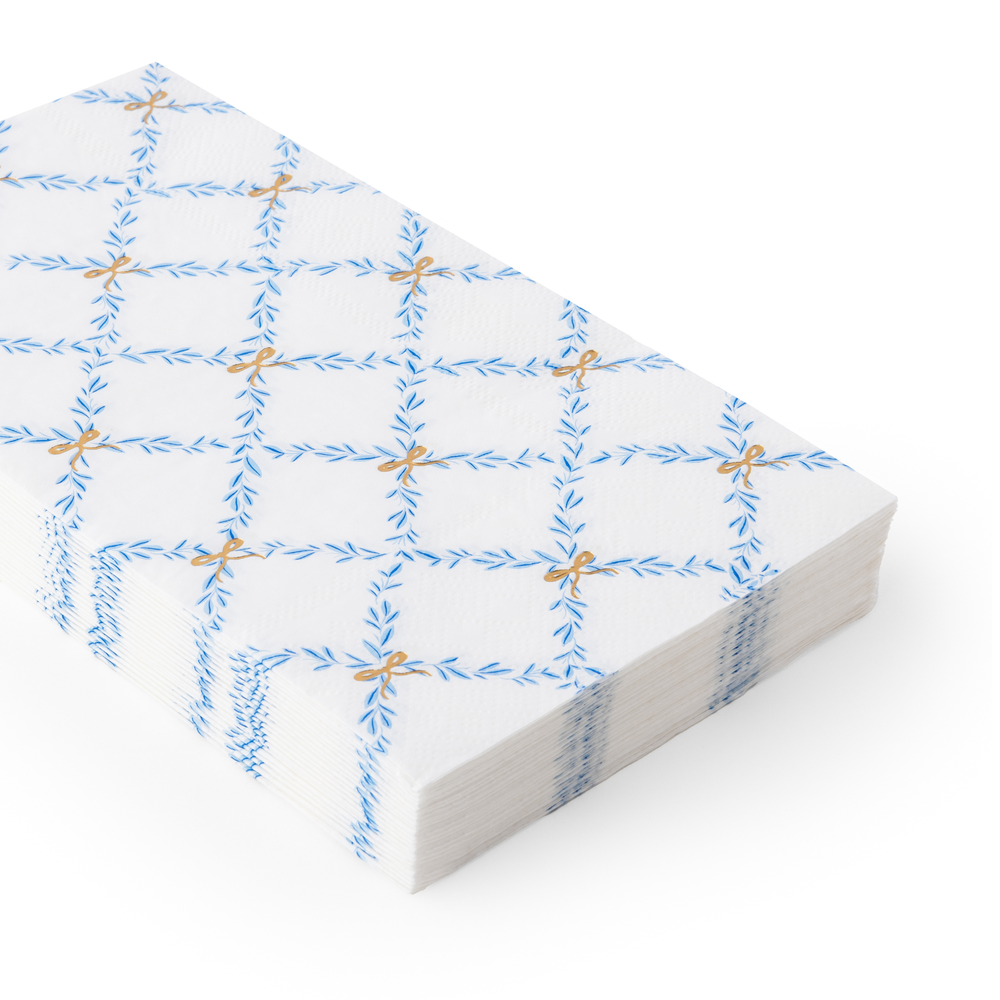 SKY BLUE TRELLIS GUEST TOWELS Bonjour Fete Napkins SKY BLUE TRELLIS GUEST TOWELS Bonjour Fete - Party Supplies