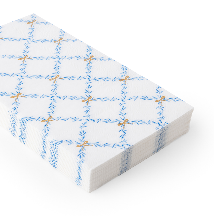 SKY BLUE TRELLIS GUEST TOWELS Bonjour Fete Napkins SKY BLUE TRELLIS GUEST TOWELS Bonjour Fete - Party Supplies