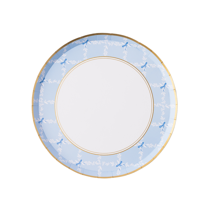 SKY BLUE TRELLIS SMALL PLATES Bonjour Fete Plates SKY BLUE TRELLIS SMALL PLATES Bonjour Fete - Party Supplies