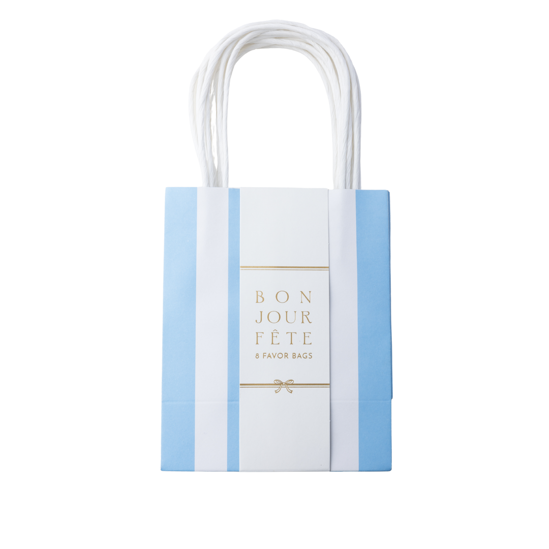Blue Striped Party Favor Bag for Gifts