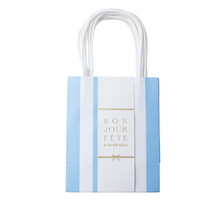 Blue Striped Party Favor Bag for Gifts