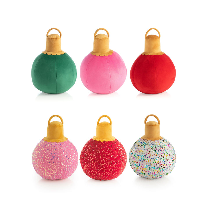 Shiraleah Assorted Set of 6 Merry Bauble Small Pillows, Multi Shiraleah Retail Décor Shiraleah Assorted Set of 6 Merry Bauble Small Pillows, Multi Bonjour Fete - Party Supplies