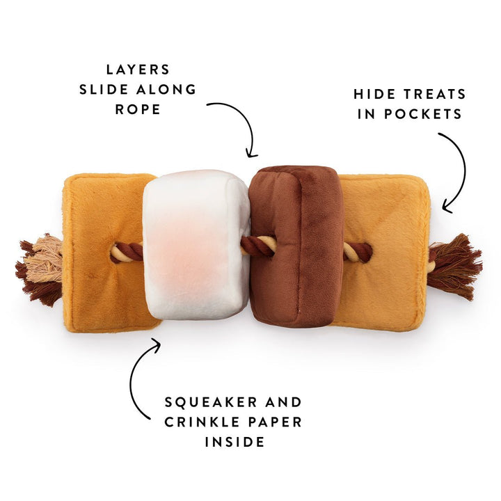 S'more snuffle toy features and details callout