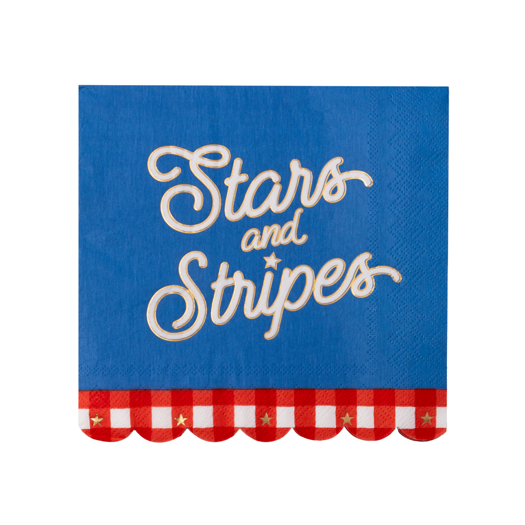 STARS AND STRIPES LARGE NAPKINS Bonjour Fete Napkins STARS AND STRIPES LARGE NAPKINS Bonjour Fete - Party Supplies