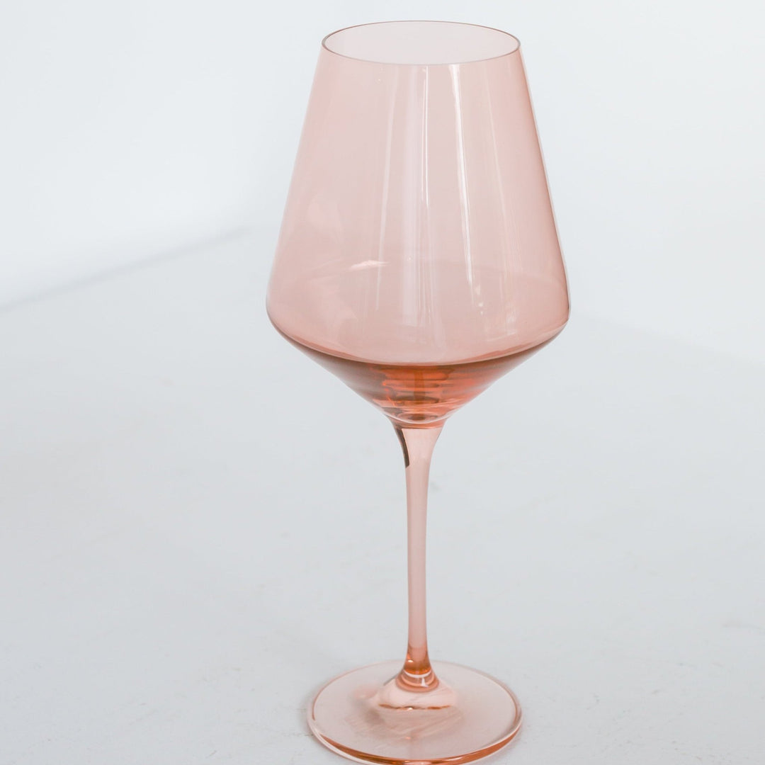 Estelle Colored Wine Stemware - Set of 6 {Blush Pink} Estelle Colored Glass glassware Estelle Colored Wine Stemware - Set of 6 {Blush Pink} Bonjour Fete - Party Supplies