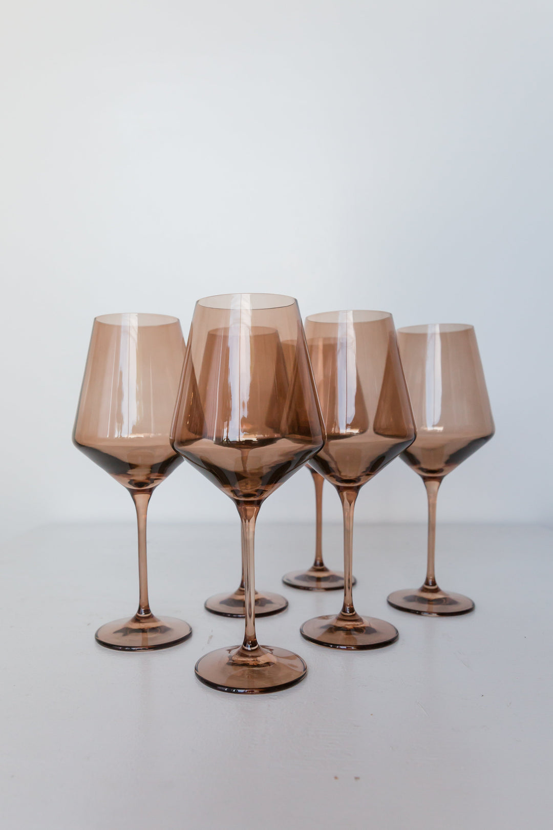 Estelle Colored Wine Stemware - Set of 6 {Mocha Mousse (Our Amber Smoke)}