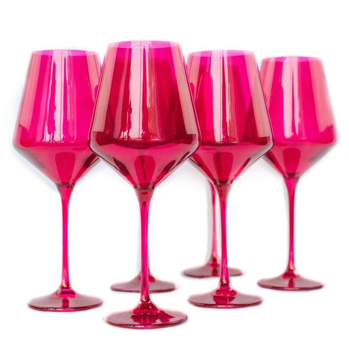 Estelle Colored Wine Stemware - Set of 6 {Viva Magenta (Our Fuchsia)}