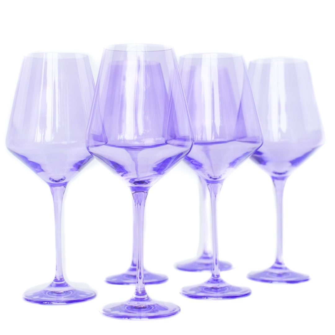 Estelle Colored Wine Stemware - Set of 6 {Lavender}