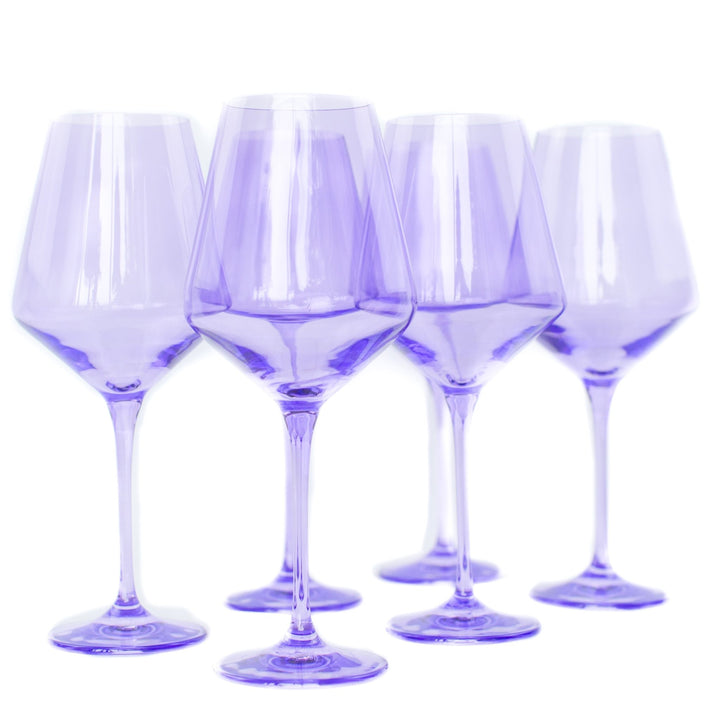 Estelle Colored Wine Stemware - Set of 6 {Lavender}