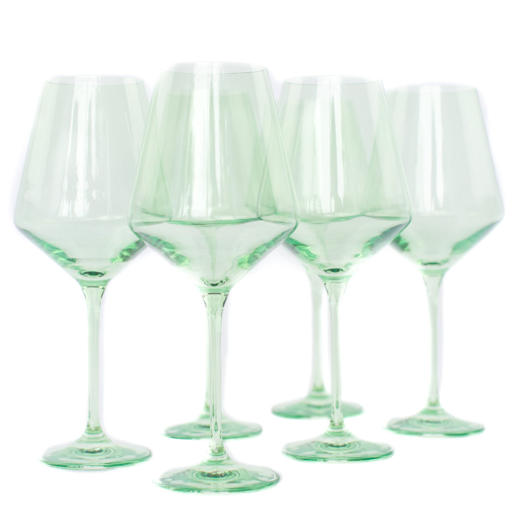 Estelle Colored Wine Stemware - Set of 6 {Mint Green}