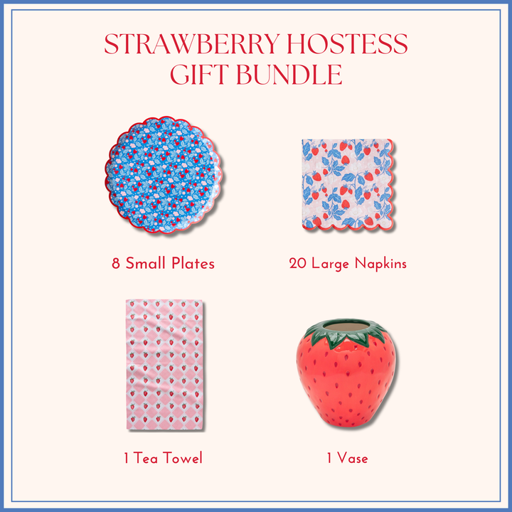 STRAWBERRY HOSTESS GIFT BUNDLE Bonjour Fête  STRAWBERRY HOSTESS GIFT BUNDLE Bonjour Fete - Party Supplies