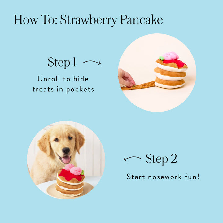 Strawberry Pancake Interactive Snuffle Dog Toy - Bonjour Fête 