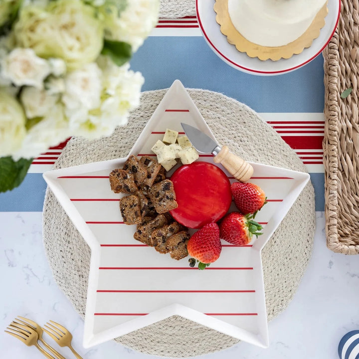 STRIPED STAR BAMBOO TRAY My Mind’s Eye 4th of July Bonjour Fete - Party Supplies