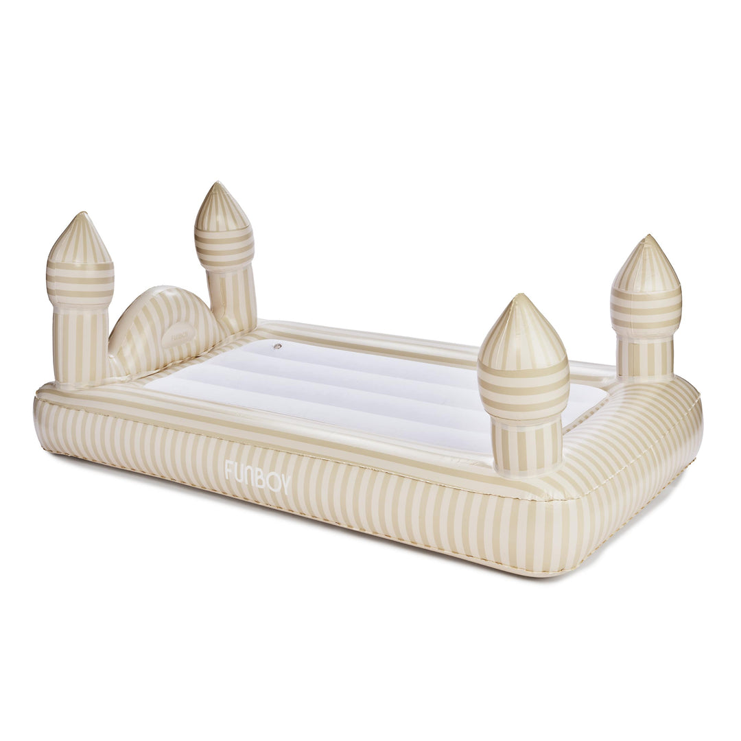 NEUTRAL STRIPE CASTLE KIDS SLEEPOVER AIR MATTRESS Funboy Inflatable Mattress NEUTRAL STRIPE CASTLE KIDS SLEEPOVER AIR MATTRESS Bonjour Fete - Party Supplies