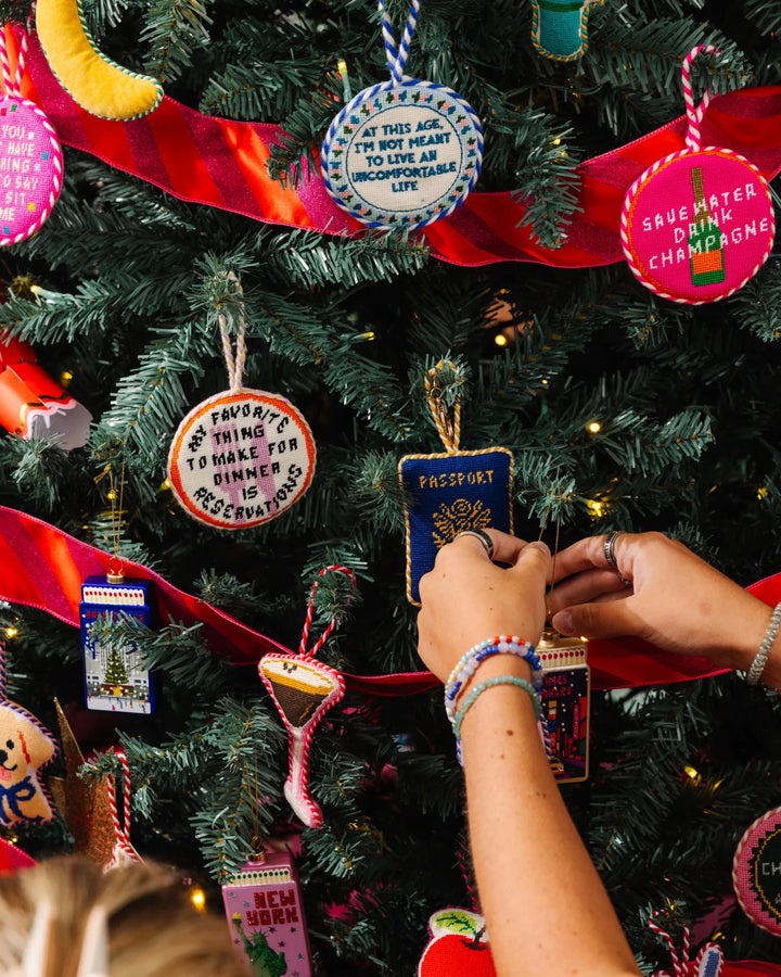 Needlepoint Icon Ornament - Passport