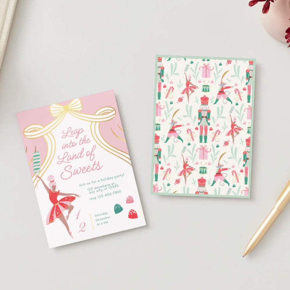 SUGARPLUM FAIRY NUTCRACKER DIGITAL PARTY INVITATION Bonjour Fête SUGARPLUM FAIRY NUTCRACKER DIGITAL PARTY INVITATION Bonjour Fete - Party Supplies