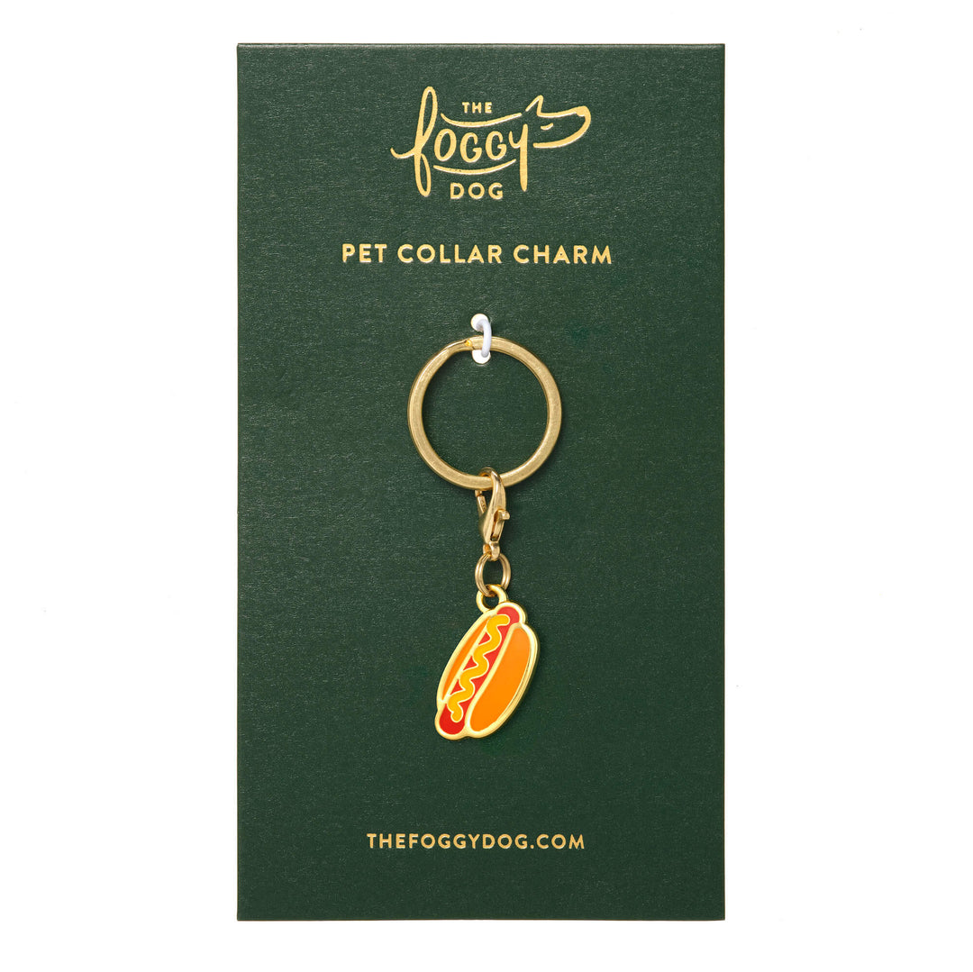 Hot Dog Collar Charm
