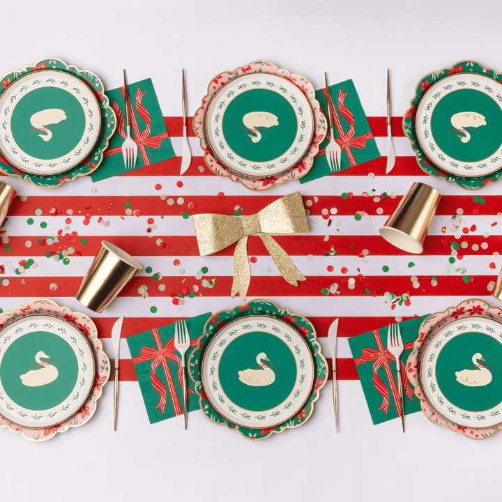 Red and Green Swan Christmas Party-Bonjour Fete Party Supplies