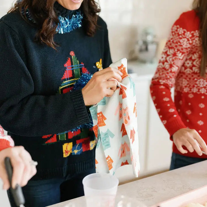 Sweater Weather Christmas Flour Sack Towel Bonjour Fete Party Supplies Christmas Holiday Kitchen & Entertaining