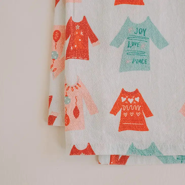 Sweater Weather Christmas Flour Sack Towel Bonjour Fete Party Supplies Christmas Holiday Kitchen & Entertaining