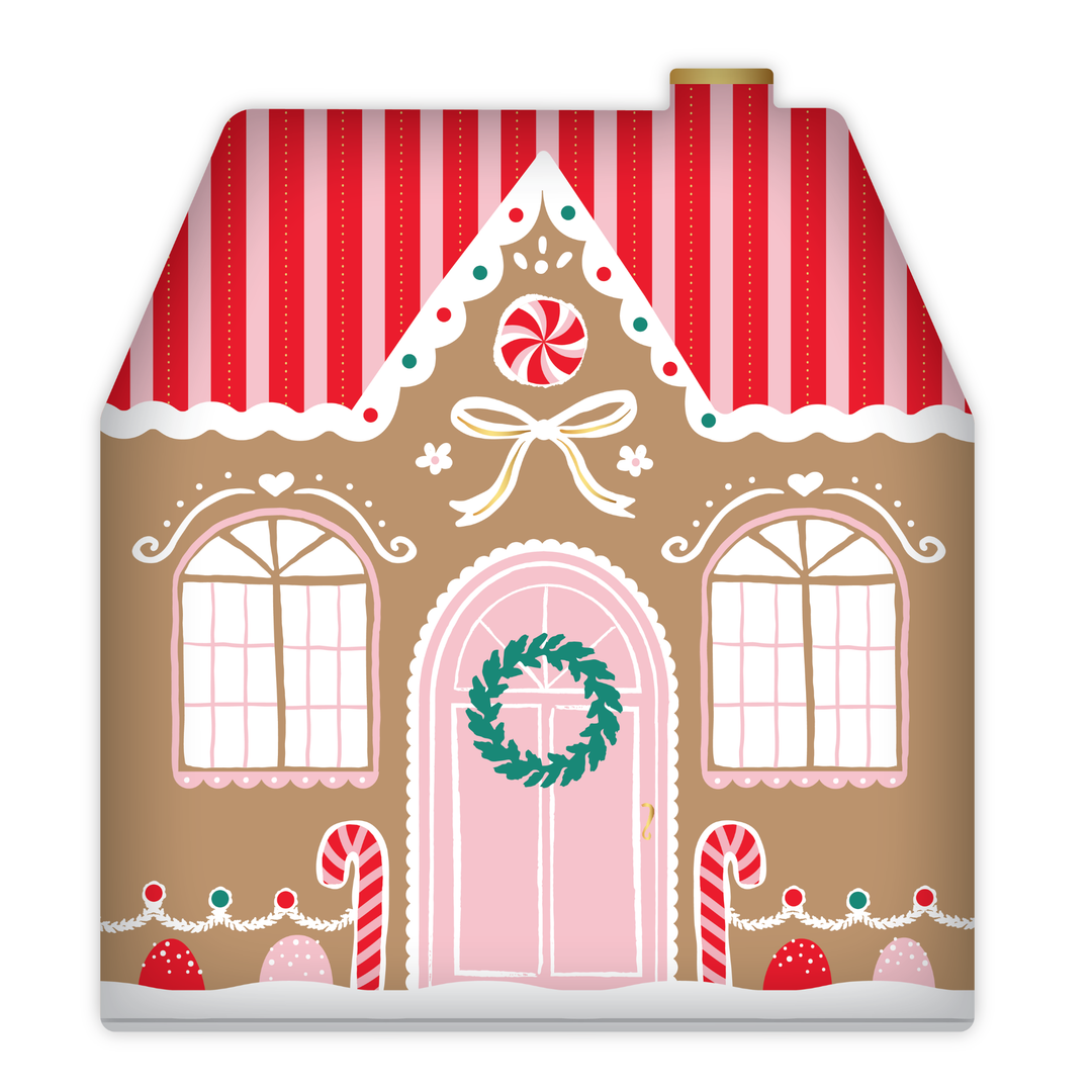 SWEET GINGERBREAD HOUSE PLATES Bonjour Fete Plates SWEET GINGERBREAD HOUSE PLATES Bonjour Fete - Party Supplies