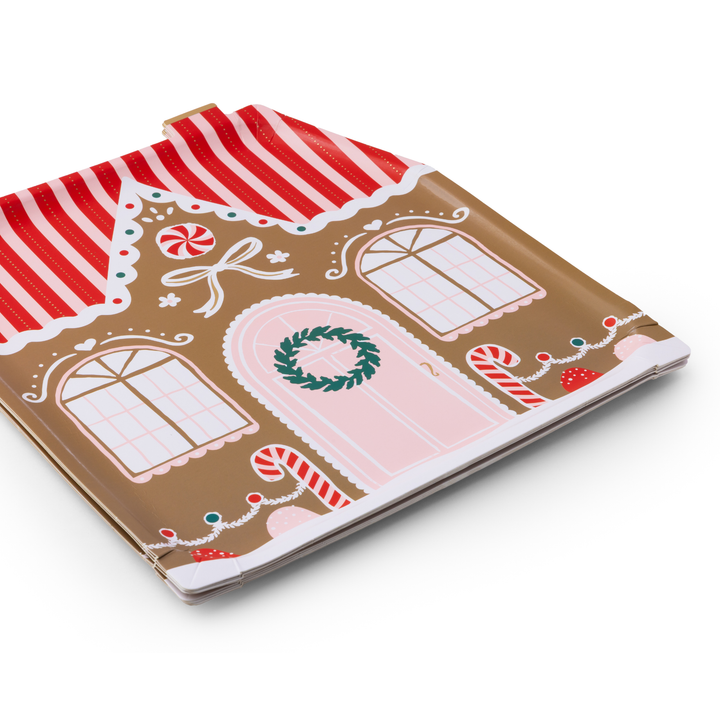 SWEET GINGERBREAD HOUSE LARGE PLATES Bonjour Fete Plates SWEET GINGERBREAD HOUSE LARGE PLATES Bonjour Fete - Party Supplies