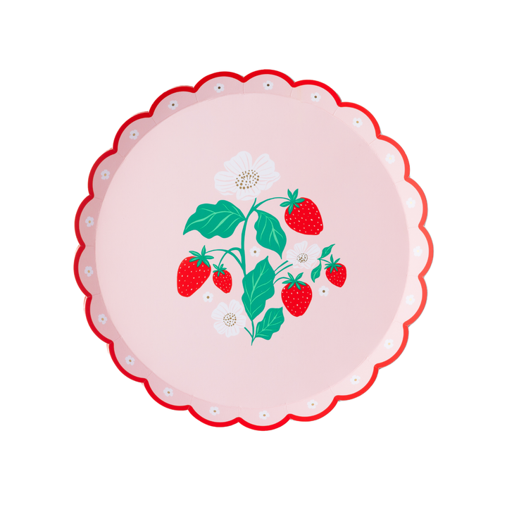 SWEET STRAWBERRY SMALL PLATES Bonjour Fete Plates SWEET STRAWBERRY SMALL PLATES Bonjour Fete - Party Supplies