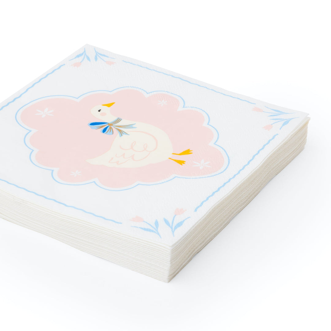 SWEET GOOSE LARGE NAPKINS Bonjour Fete Napkins SWEET GOOSE LARGE NAPKINS Bonjour Fete - Party Supplies
