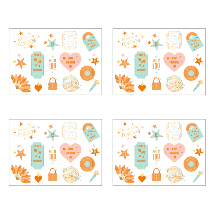 Showgirl sequin party favor temporary tattoos for a pop star themed party