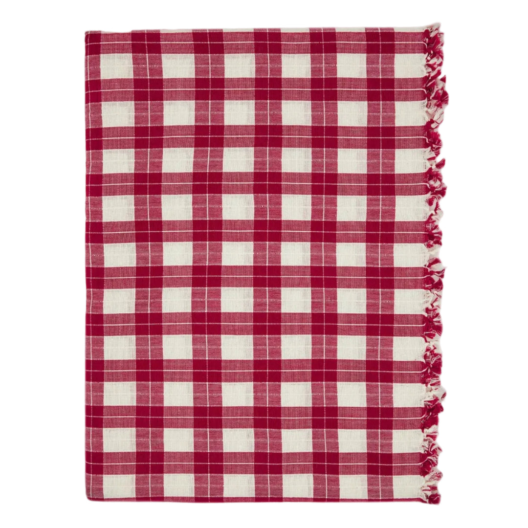 ANNABELLE PLAID - Red Tablecloth Heather Taylor Home ANNABELLE PLAID - Red Tablecloth Bonjour Fete - Party Supplies
