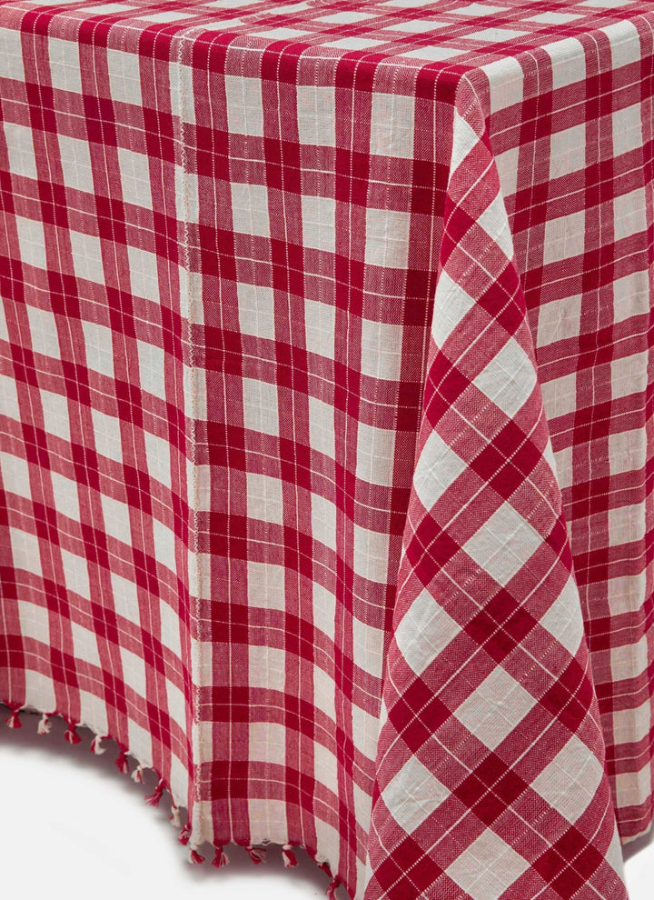 ANNABELLE PLAID - Red Tablecloth Heather Taylor Home Large ANNABELLE PLAID - Red Tablecloth Bonjour Fete - Party Supplies