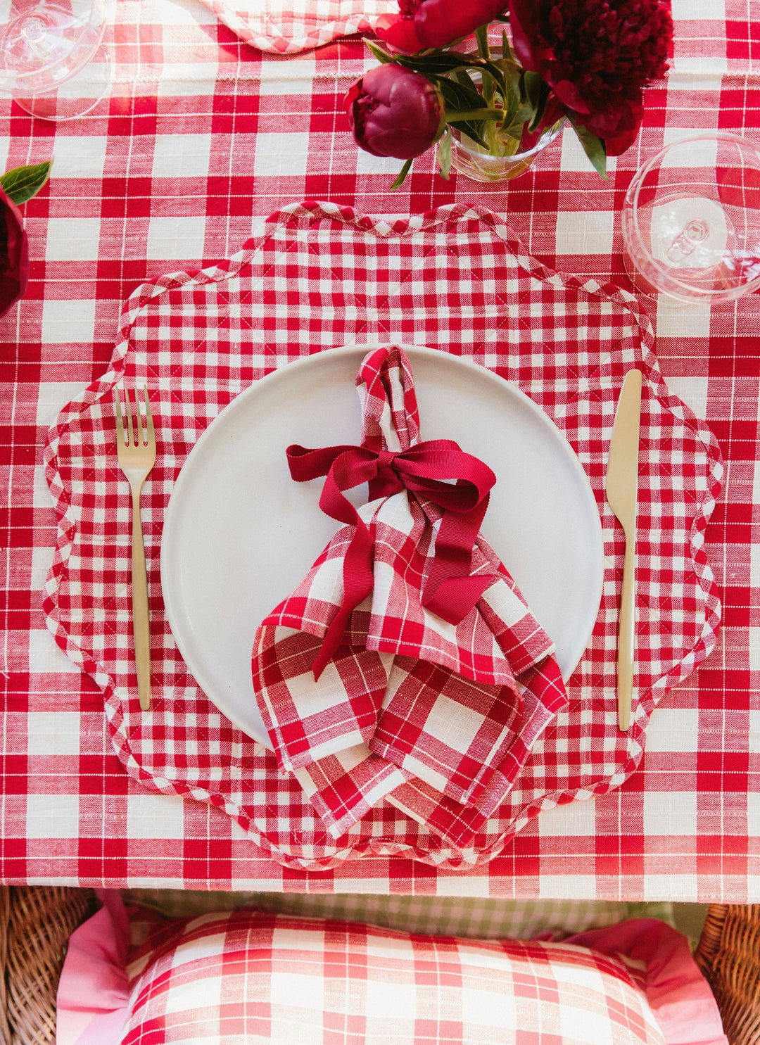 ANNABELLE PLAID - Red Napkins Heather Taylor Home simple ANNABELLE PLAID - Red Napkins Bonjour Fete - Party Supplies