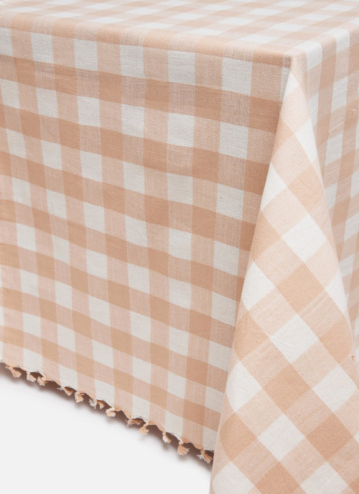 GINGHAM - Blush Tablecloth Heather Taylor Home GINGHAM - Blush Tablecloth Bonjour Fete - Party Supplies