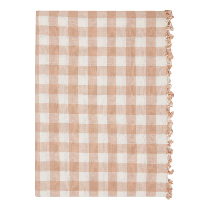 GINGHAM - Blush Tablecloth Heather Taylor Home GINGHAM - Blush Tablecloth Bonjour Fete - Party Supplies