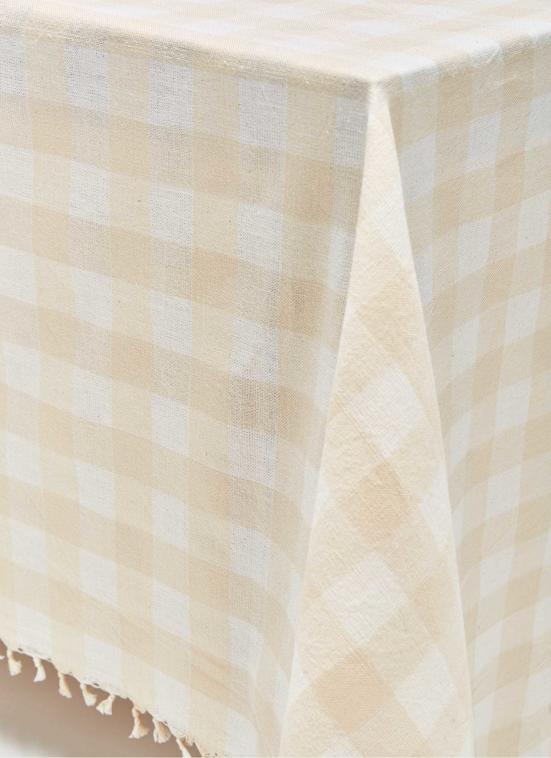 GINGHAM - Cream Tablecloth Heather Taylor Home variable GINGHAM - Cream Tablecloth Bonjour Fete - Party Supplies