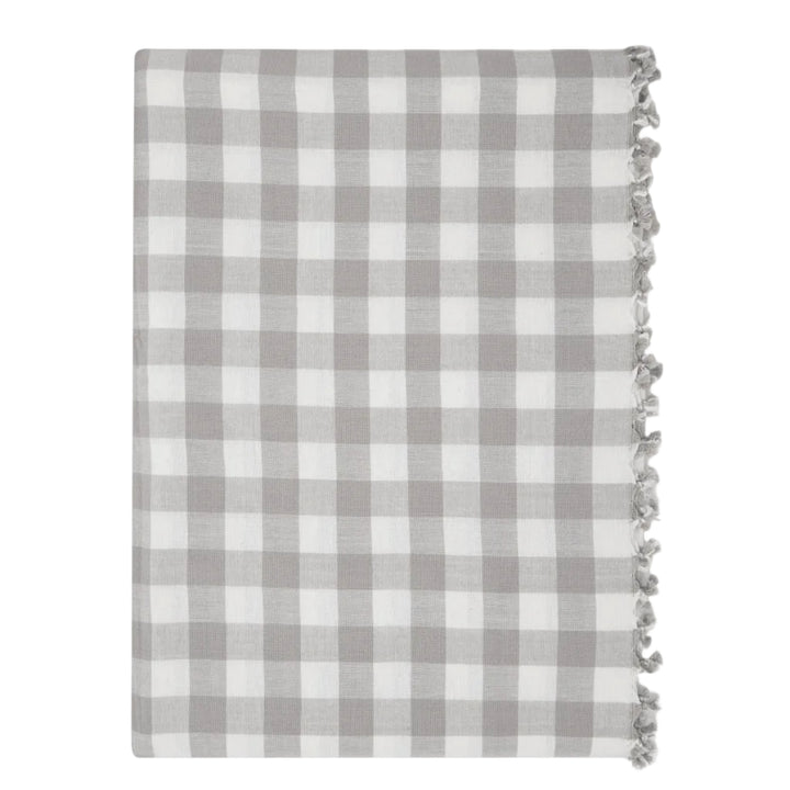 GINGHAM - Dove Tablecloth Heather Taylor Home variable GINGHAM - Dove Tablecloth Bonjour Fete - Party Supplies