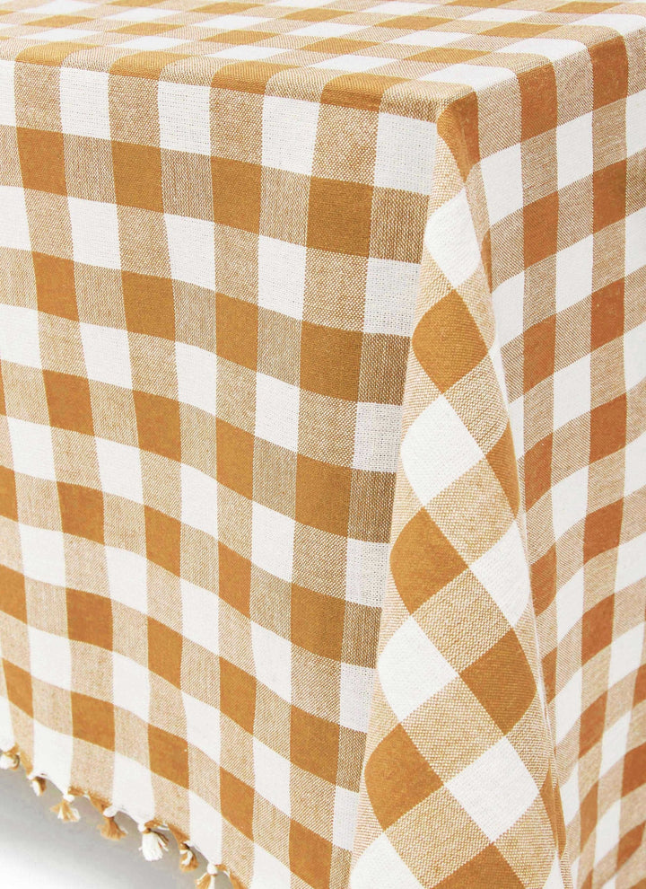 GINGHAM - Goldenrod Tablecloth Heather Taylor Home Small GINGHAM - Goldenrod Tablecloth Bonjour Fete - Party Supplies