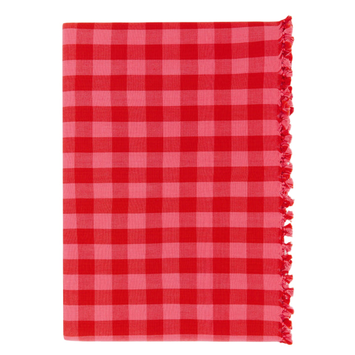 GINGHAM - Guava Tablecloth Heather Taylor Home variable GINGHAM - Guava Tablecloth Bonjour Fete - Party Supplies